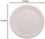 Eco Friendly Biodegradable Compostable Ecoware 9 inch Round Plate (made from Sugarcane Bagasse) - Image 2