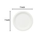 Eco Friendly Biodegradable Compostable Ecoware 7 inch Round Plate (made from Sugarcane Bagasse) - Image 2
