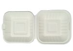 Eco Friendly Biodegradable Compostable Ecoware 450 ml Bagasse Clamshell Box – Size 6 inch x 6 inch x 3 inch (made from Sugarcane Bagasse) - Image 5