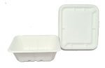 Eco Friendly Biodegradable Compostable Ecoware 750 ML Food Box with Lid – Size 7 inch x 6 inch x 2 inch (made from Sugarcane Bagasse) - Image 3