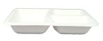 Eco Friendly Biodegradable Compostable Ecoware 3 Compartment Bagasse Tray- Size (9 inch x 7 inch x 2 inch) (made from Sugarcane Bagasse) - Image 4