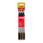 Fit For The Job 3 pc Soft Grip Mini Wire Brush Set