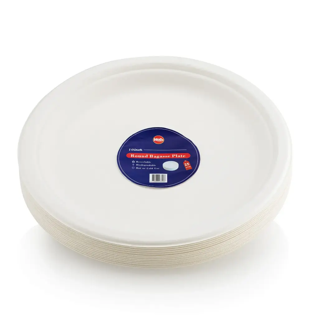 round-bagasse-plate-10inch-25-per-pack-multi-size-options Round Bagasse Plate 10inch - (25 per pack - Multi Size Options) - Image 1